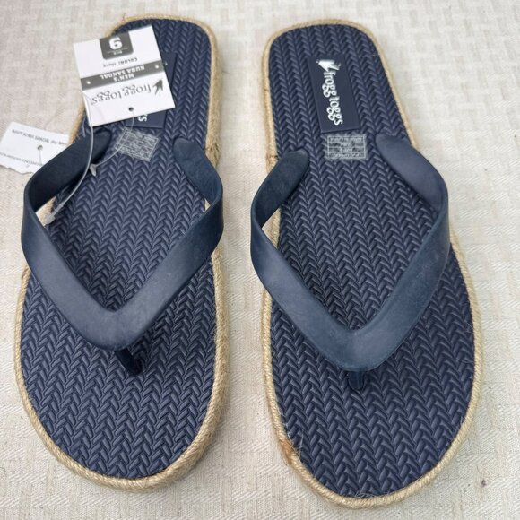 Frogg Toggs Womens Size 9 Navy Keda Sandal Flip Flops With Jute Sole - Picture 1 of 6